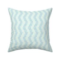 wavy chevron - light blue, mint and white