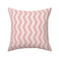 wavy chevron - coral, pink and white