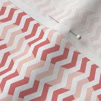 wavy chevron - coral, pink and white