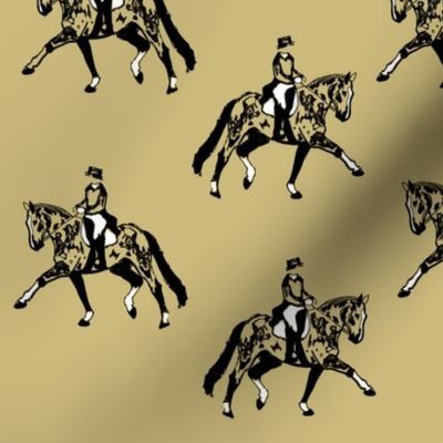 Lengthen dressage horse  -on solid taupe