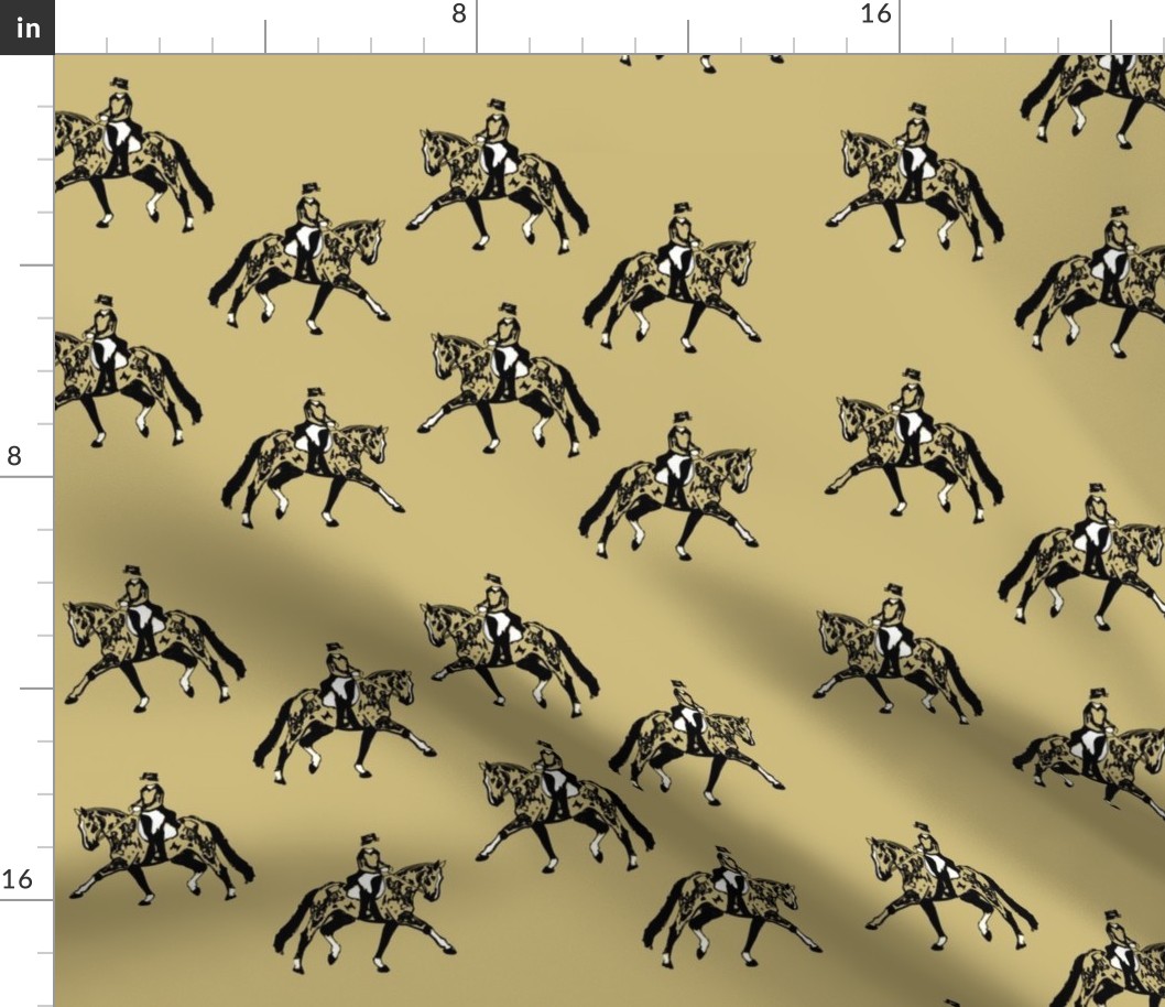 Lengthen dressage horse  -on solid taupe