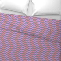 wavy chevron in grey, lavender and pink