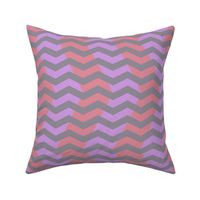 wavy chevron in grey, lavender and pink