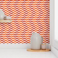 wavy chevron in red , orange and white