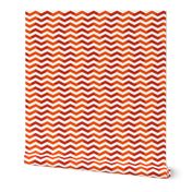 wavy chevron in red , orange and white