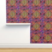 MANDALA TILE PINK YELLOW MEDIEVAL