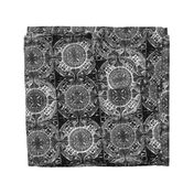 MANDALA TILES CHECK BLACK AND WHITE STONES PSMGE