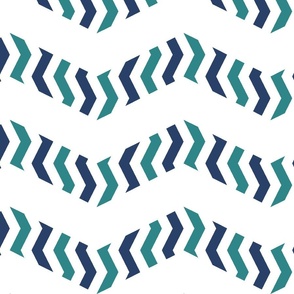 zebra chevron - navy and teal