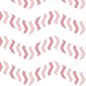 zebra chevron - hyacinth pink on white