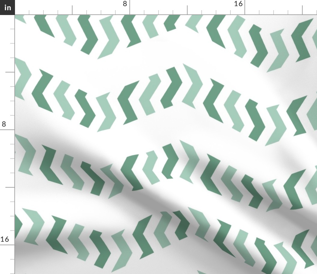 zebra chevron in mint green on white