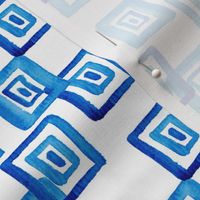 traditional blue  Greek pattern in watercolor