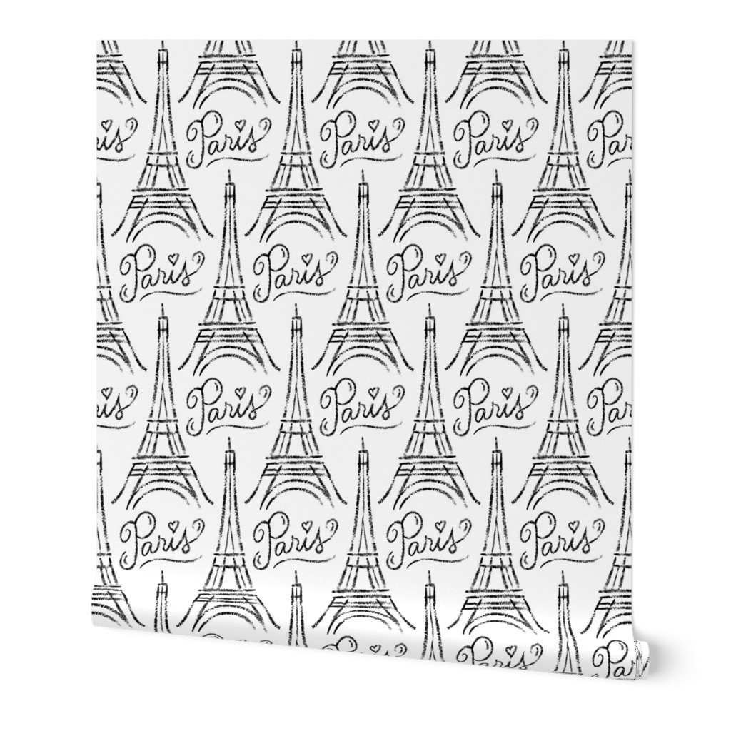 Eiffel Tower (black on white)