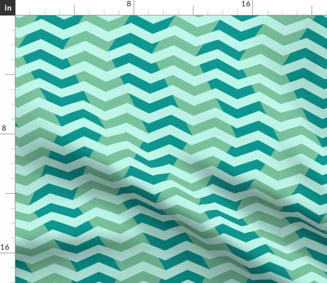 wavy chevron in surf teal