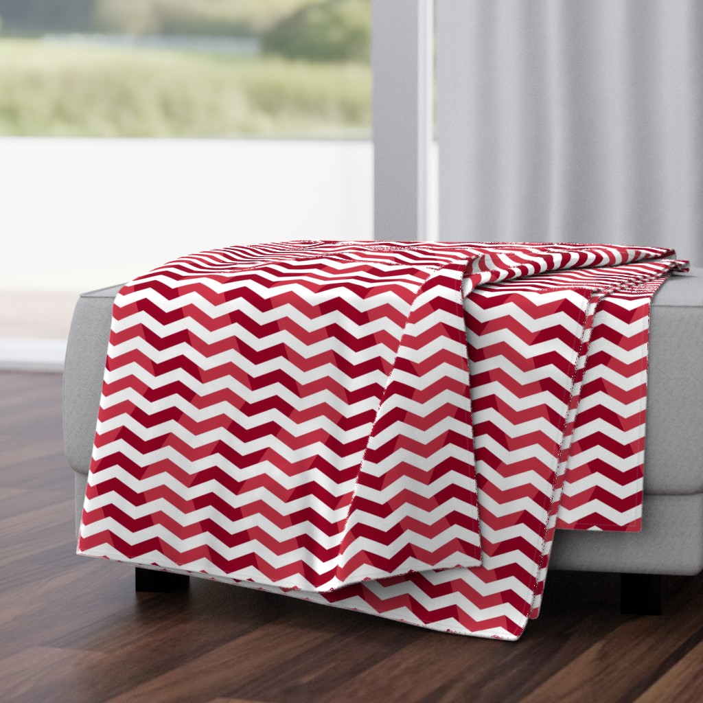 wavy chevron - candy cane red, large