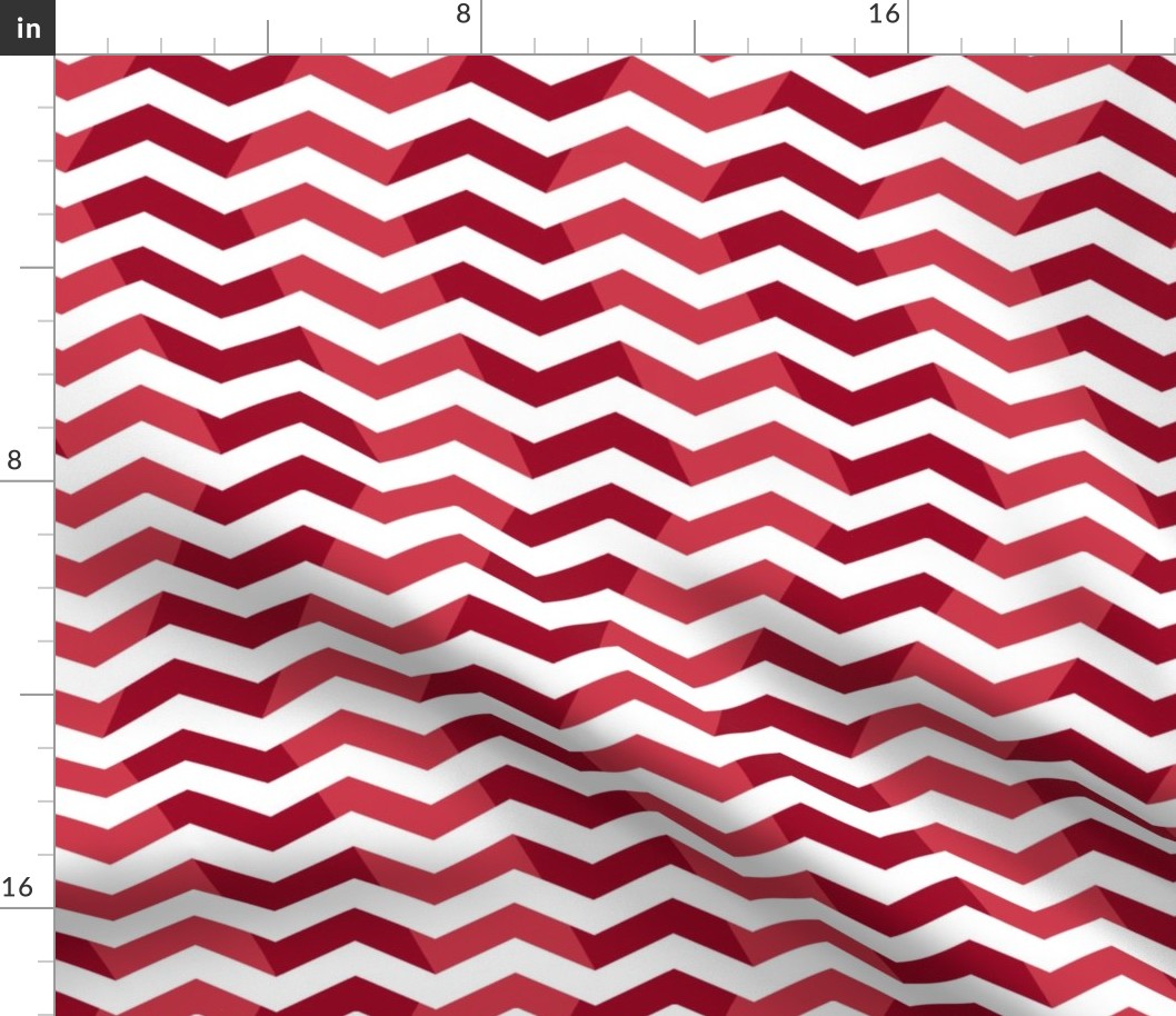 wavy chevron - candy cane red, large