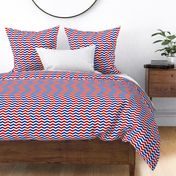 red and blue chevron on white