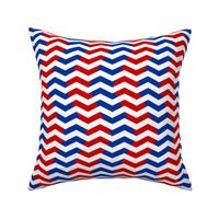 red and blue chevron on white