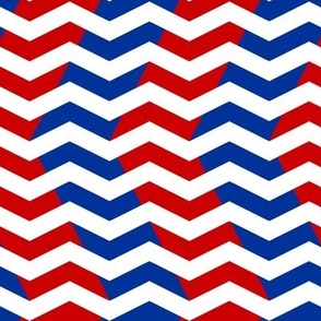 red and blue chevron on white