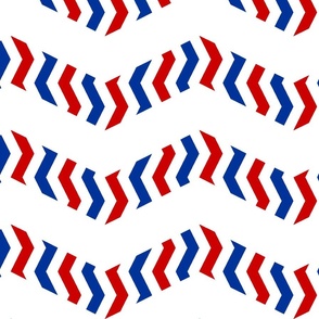 red and blue stripey chevron
