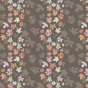 Fig Leaves-Brown, Pink, Green