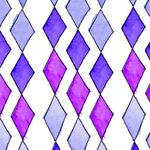 Bowling Diamonds - purple hues vertical