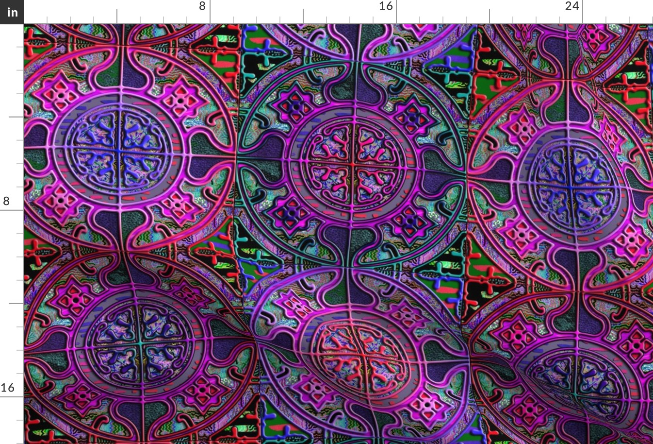 MANDALA TILES CHECK PINK PURPLE