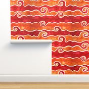 Red Orange Waves