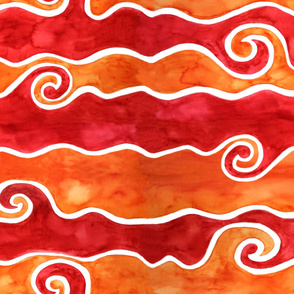 Red Orange Waves