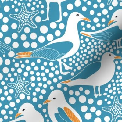 Sea Birds Aqua