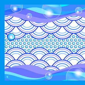 Tea Towel Waves & Bubbles