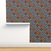 COLORFUL AZULEJOS STYLE TILES  original Brown blue pink