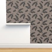 Pine Sprig - Charcoal, Taupe