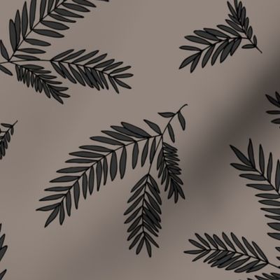 Pine Sprig - Charcoal, Taupe