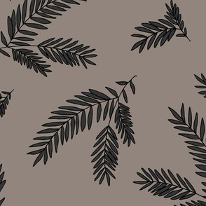 Pine Sprig - Charcoal, Taupe