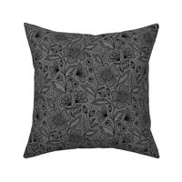 Floral lace (black on gray)