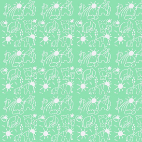 You Are My Sunshine Elephants in Mint and White