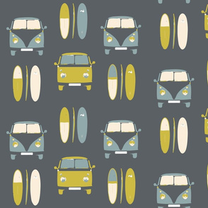 Retro, vintage, camper vans and surf boards col 4