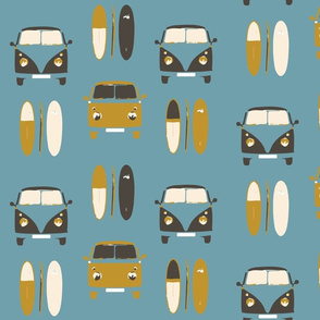 Retro, vintage, camper vans and surf boards col 7