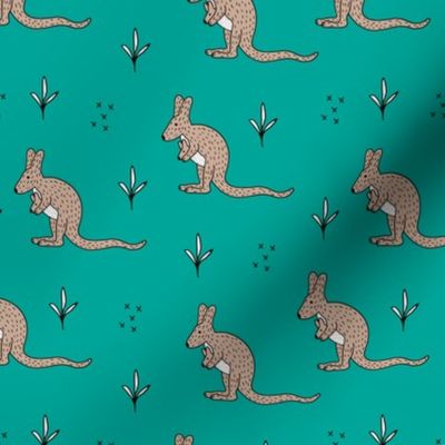 Sweet kangaroo mom and baby down under collection baby teal