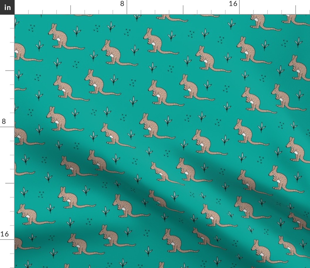 Sweet kangaroo mom and baby down under collection baby teal