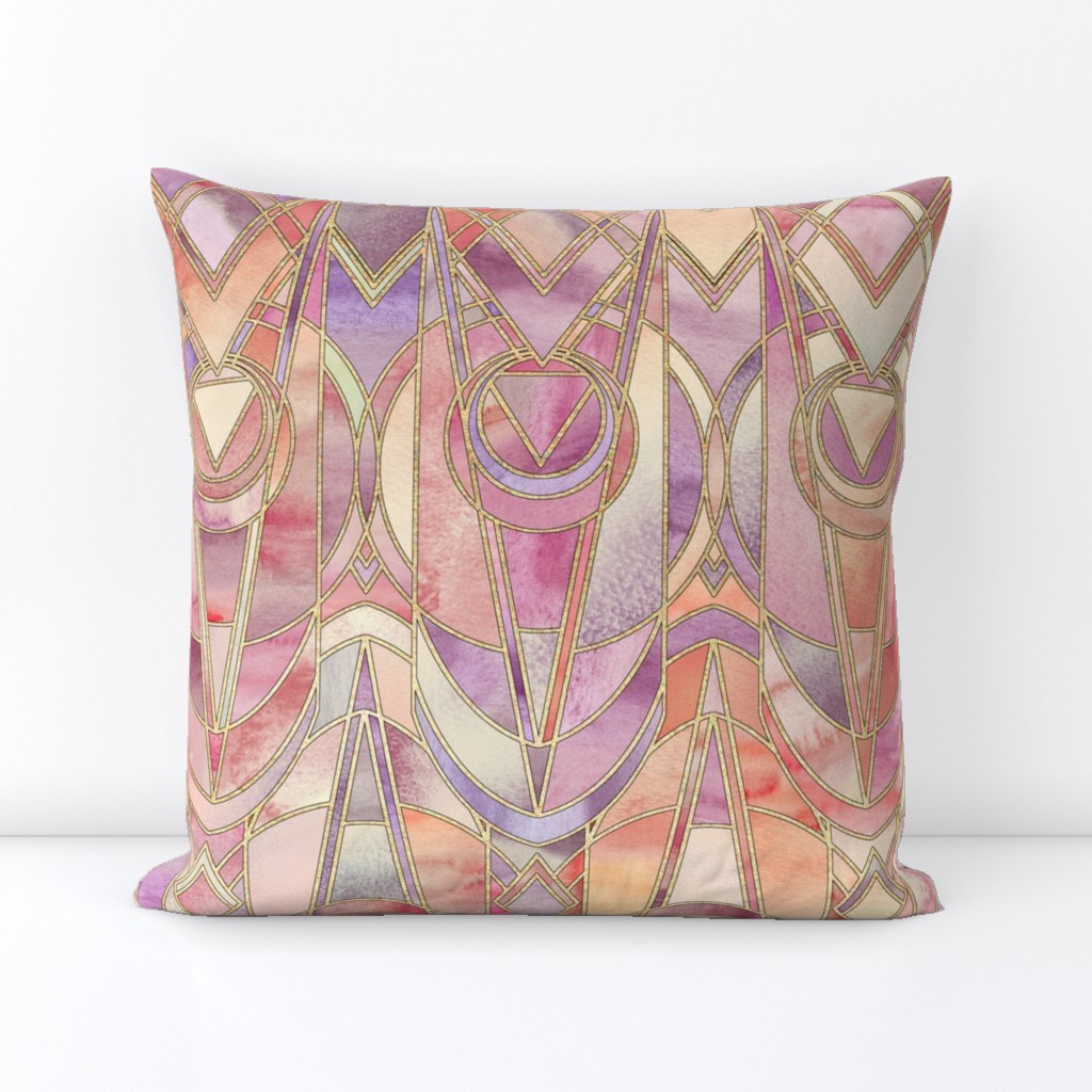 Glowing Coral and Amethyst Art Deco - large