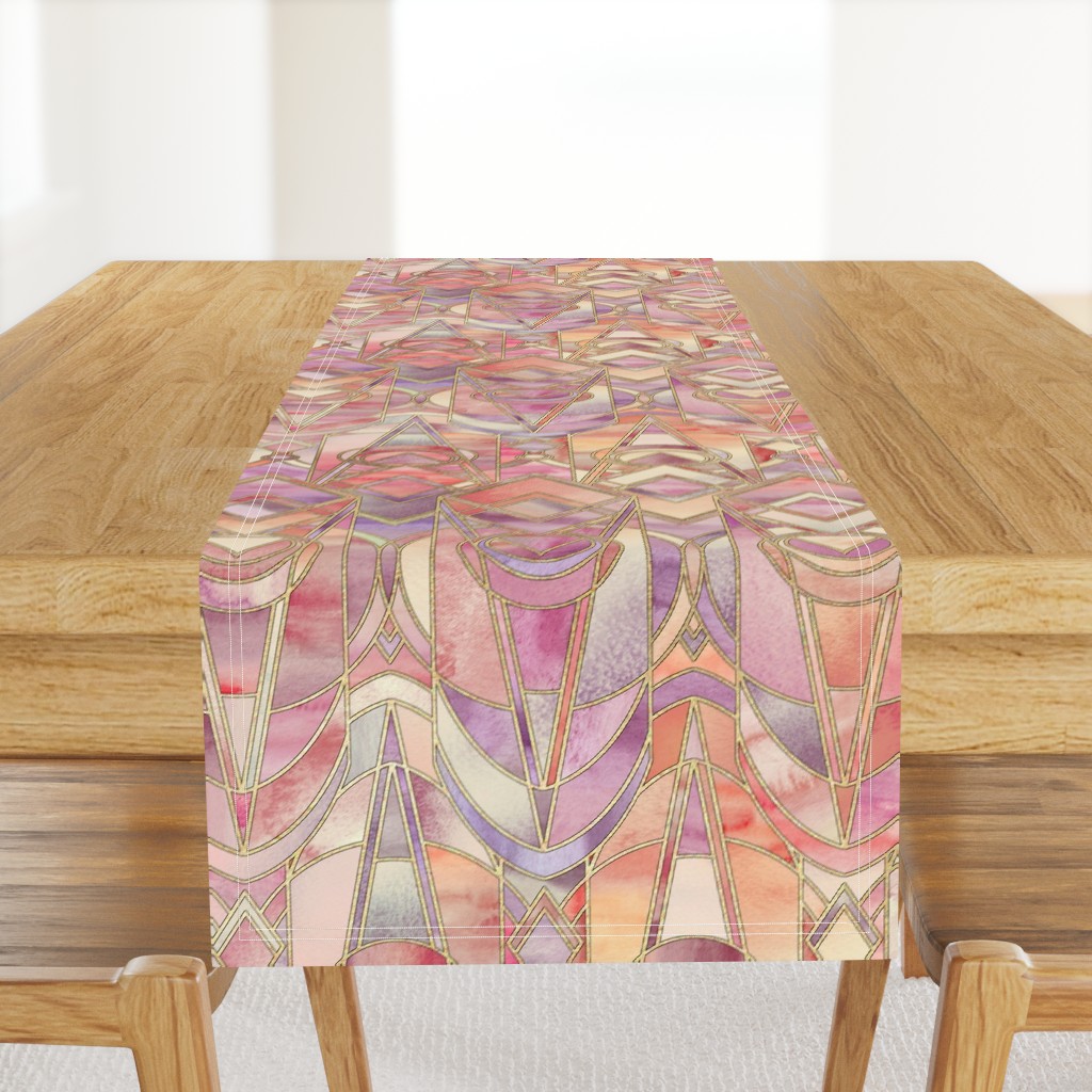 Glowing Coral and Amethyst Art Deco - large