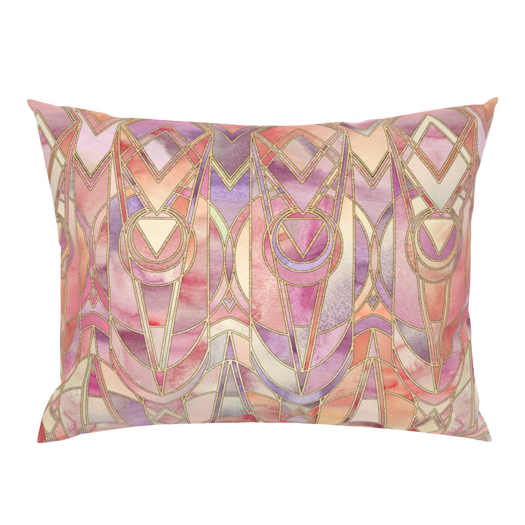 Glowing Coral and Amethyst Art Deco - large