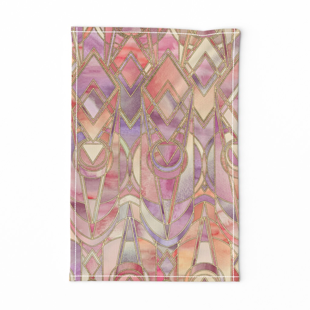 Glowing Coral and Amethyst Art Deco - large