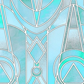 Iridescent Turquoise Art Deco - large