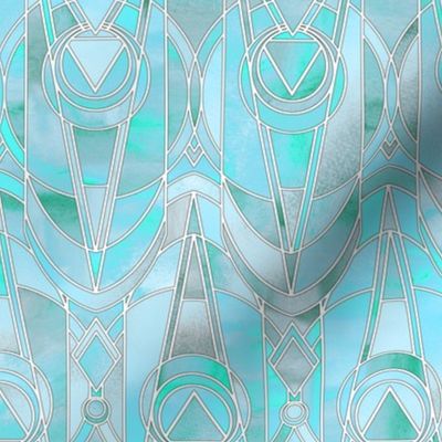 Iridescent Turquoise Art Deco - small print