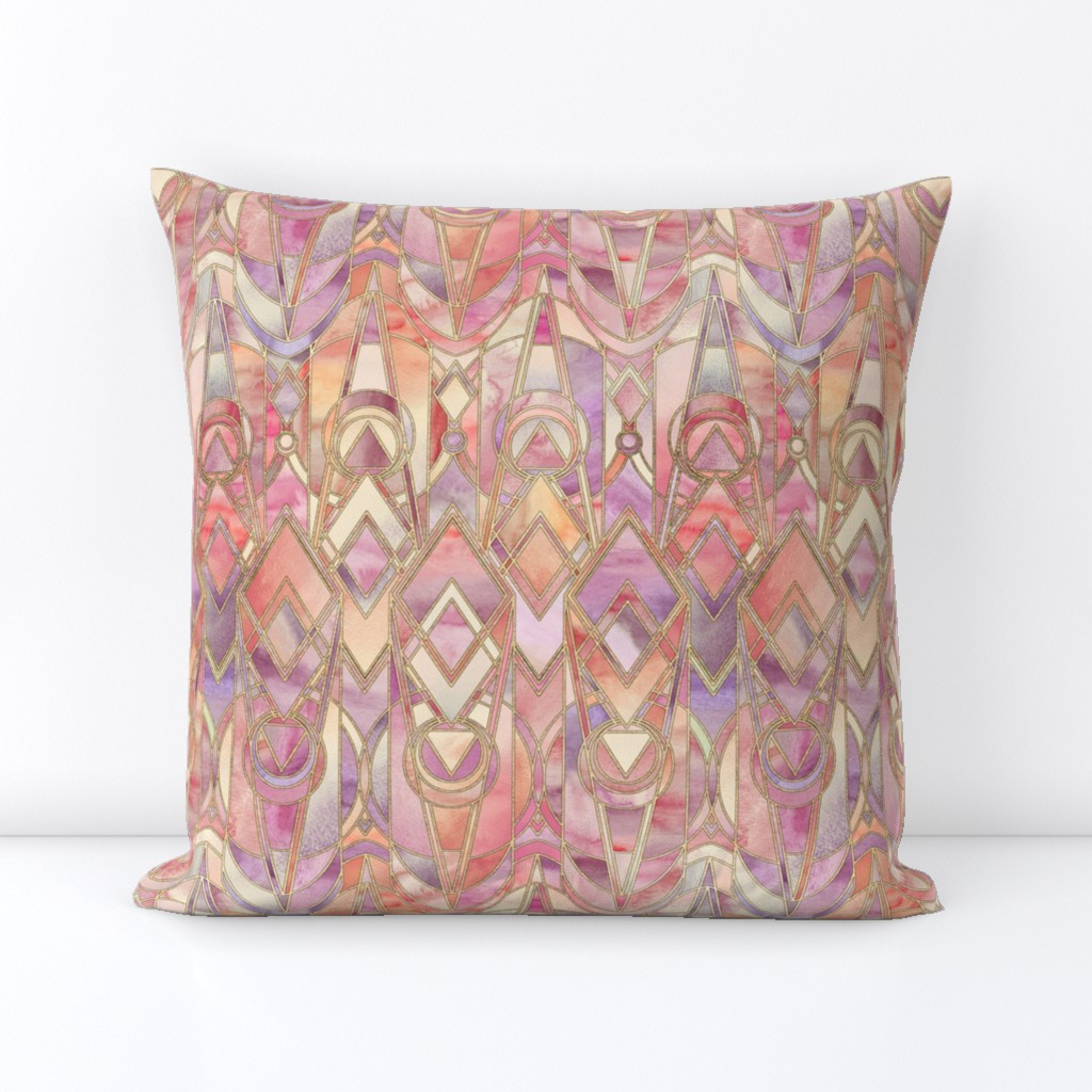 Glowing Coral and Amethyst Art Deco - small print