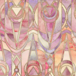 Glowing Coral and Amethyst Art Deco - small print