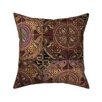 MANDALA TILES CHECK ROCKS STONE brown agathe