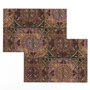 MANDALA TILES CHECK ROCKS STONE brown agathe